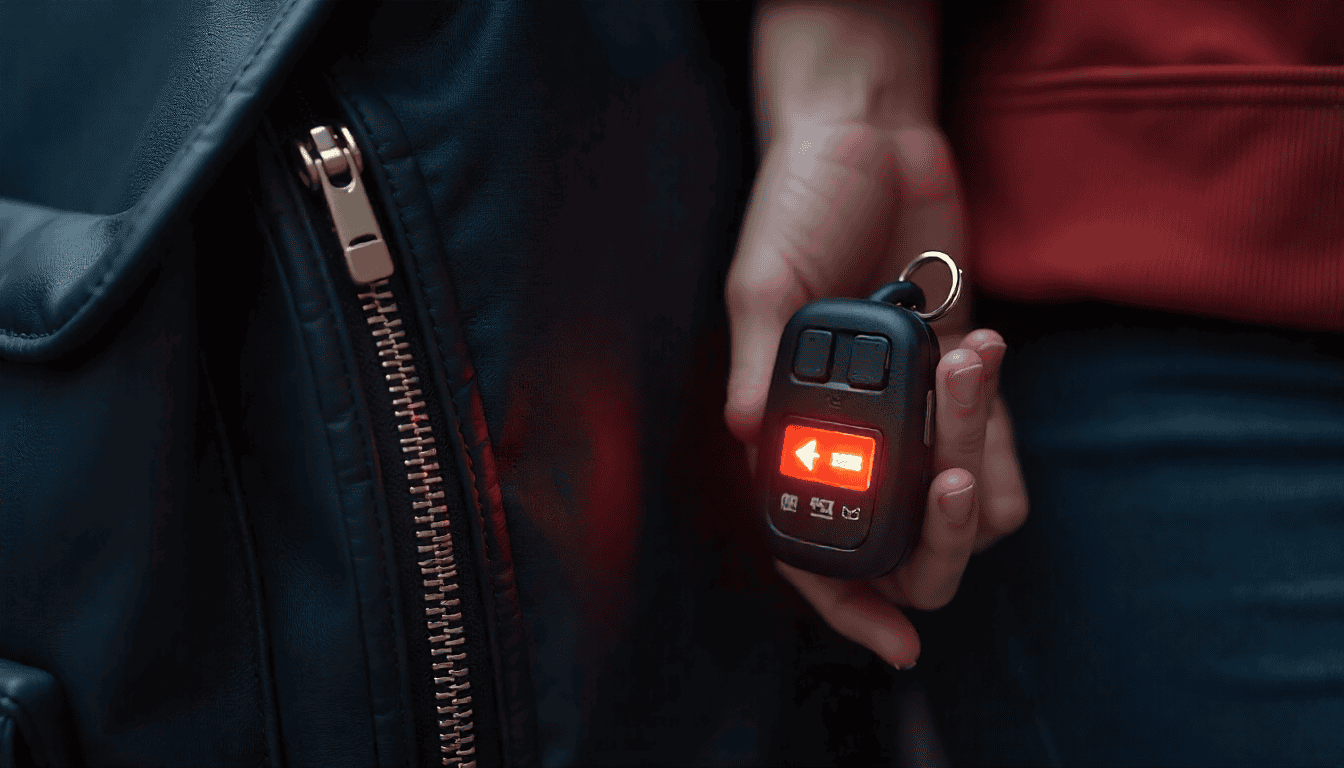personal safety alarm attached to a keychain